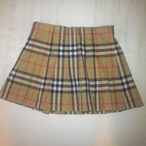 Burberry Pearl Pleated Nova Check Skirt Girls